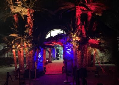 Soirée de gala entreprise sur le thème Polynésie, décors extérireur